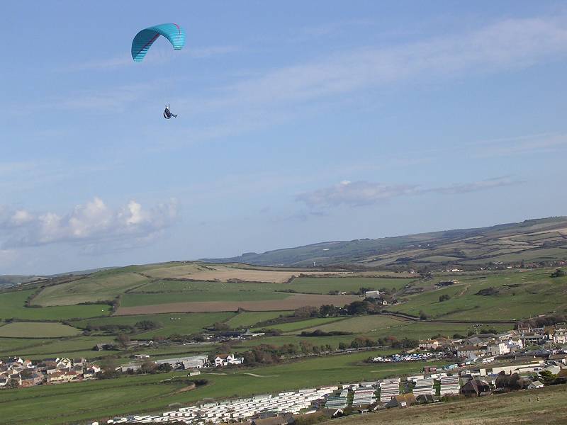 West Bay looking inland over Parkdean