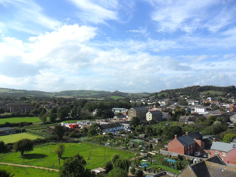 St Mary's Tower to Colmer's Hill looking west