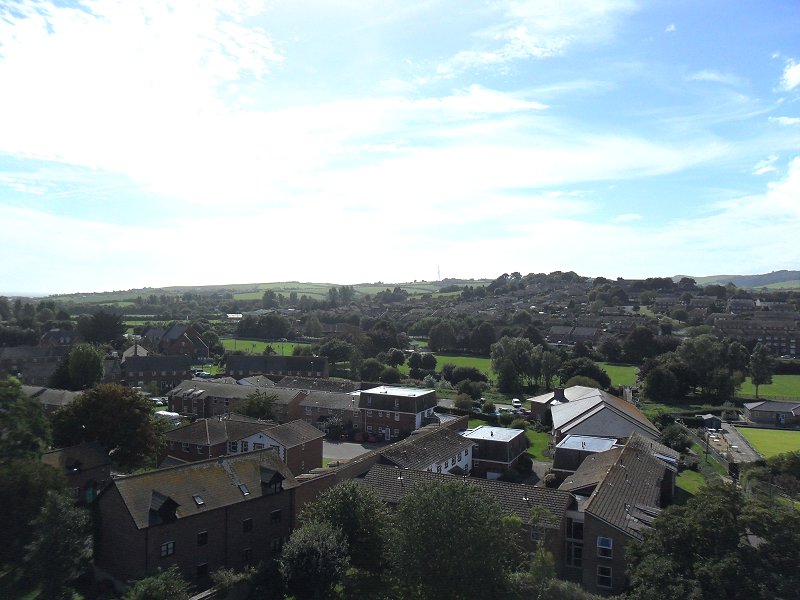 St Mary's Tower to Eype looking southwest