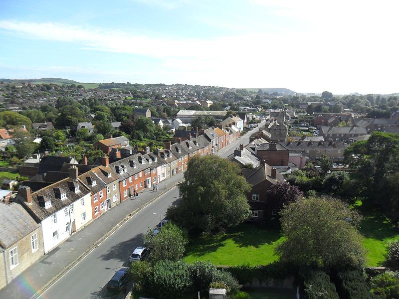 St Mary's Tower along South Street looking southeast