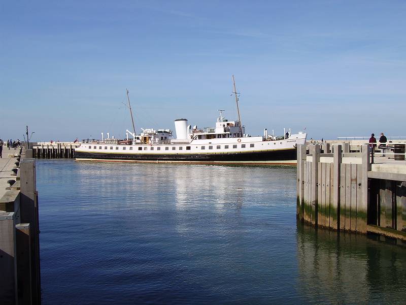 The Balmoral moored in the harbour