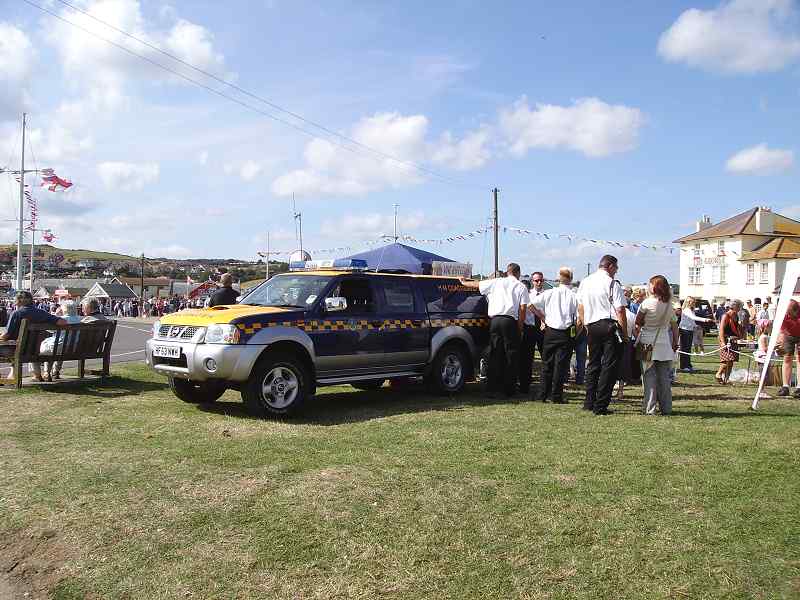 HM Coastguard crew wearing customary sunglasses!