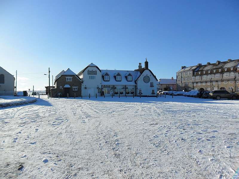West Bay in the Snow, Bridport Arms