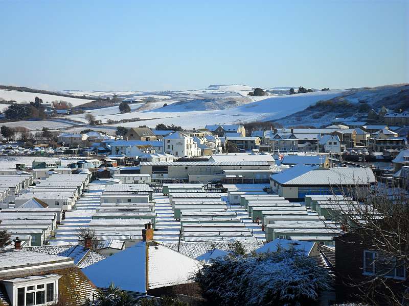 West Bay in the Snow, East from West Cliff