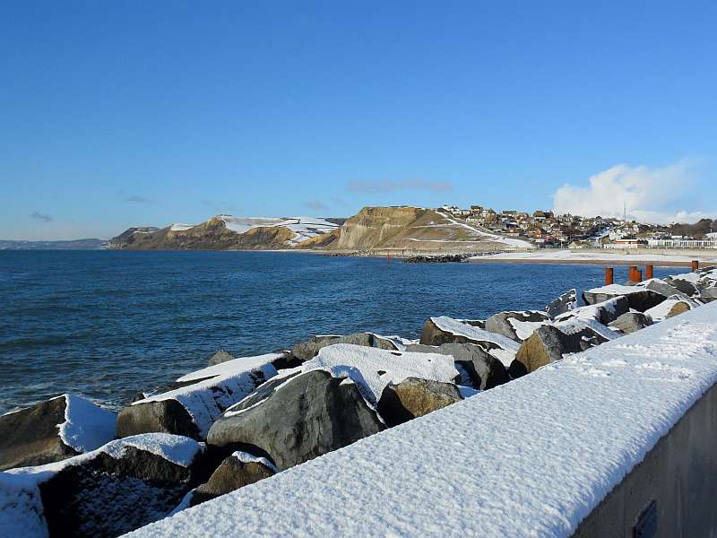 West Bay in the Snow, West Cliff