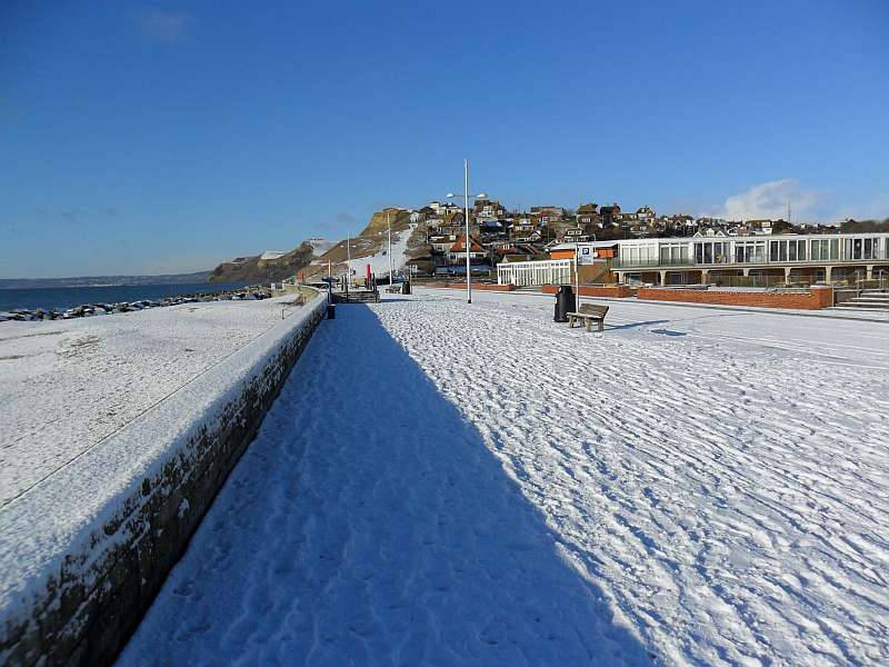 West Bay in the Snow, west along the Esplanade