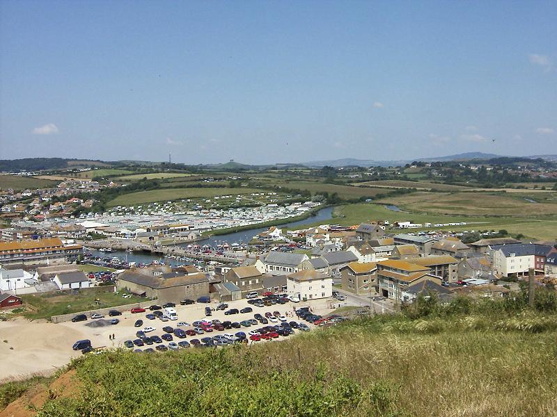 West Bay, inland from East Cliff towards Colmer's Hill