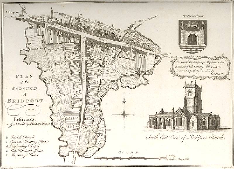 Bridport - Map circa 1800